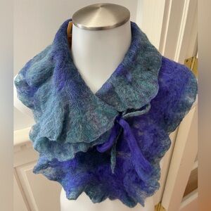 Gorgeous handcrafted wet felted merino wool scarf/collar